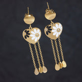 Stainless Steel Sterling Heart Shaped Clover Earring